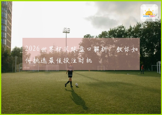 2026世界杯买球盘口解析，教你如何挑选最佳投注时机